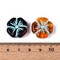 *4* 20mm Turquoise Washed Amber Hawaiian Flower Acrylic Beads
